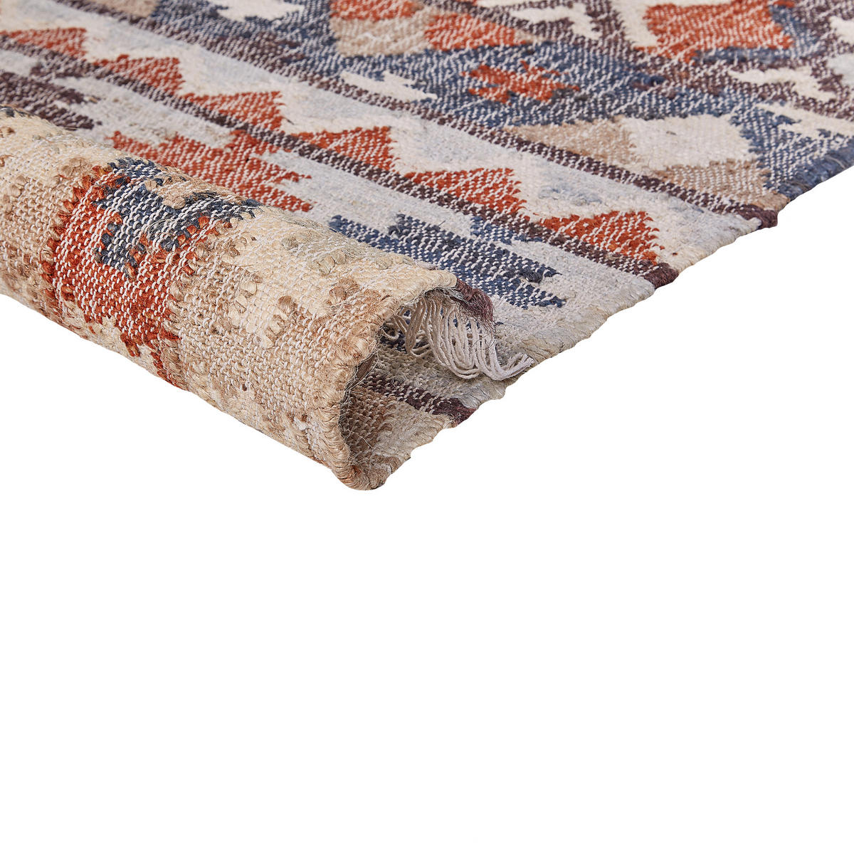 TEPPICH geflochten Kalfa 230/160 cm - Multicolor, Naturmaterialen (160/230cm) - Beliani