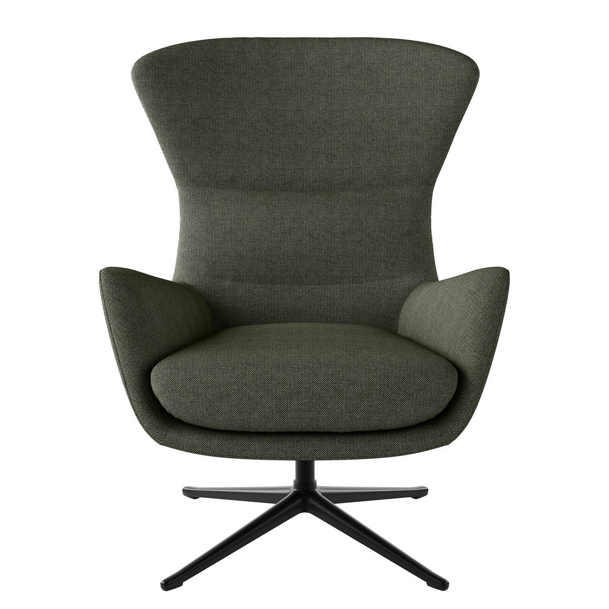 SESSEL mit Kreuzfuß - Schwarz/Grau, Textil/Metall (84/99/96cm) - home24