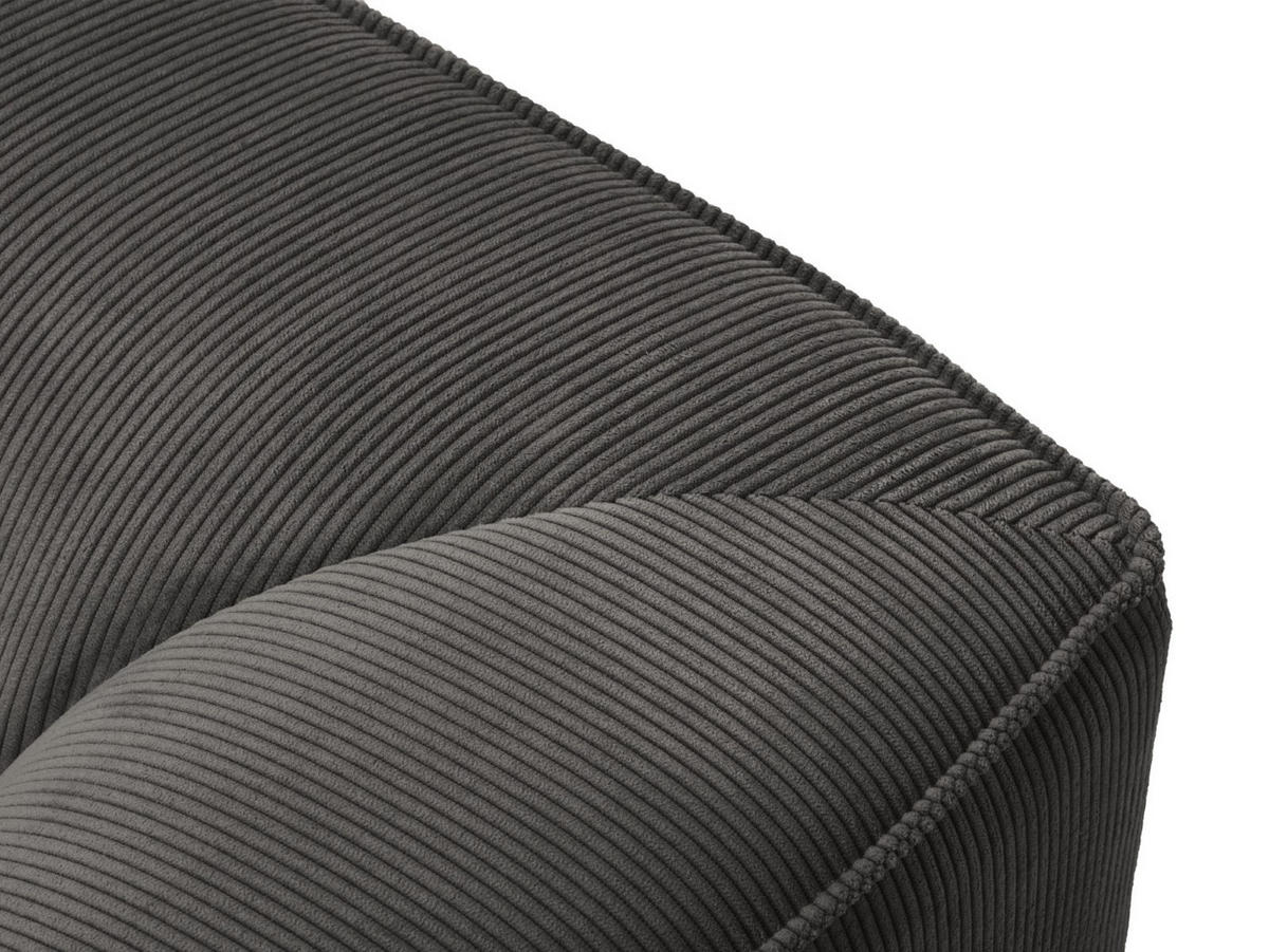 ECKSOFA rechts Ruby aus Cord dunkelgrau 5 Sitzplätze - Dunkelgrau, Textil (180/366cm) - Micadoni