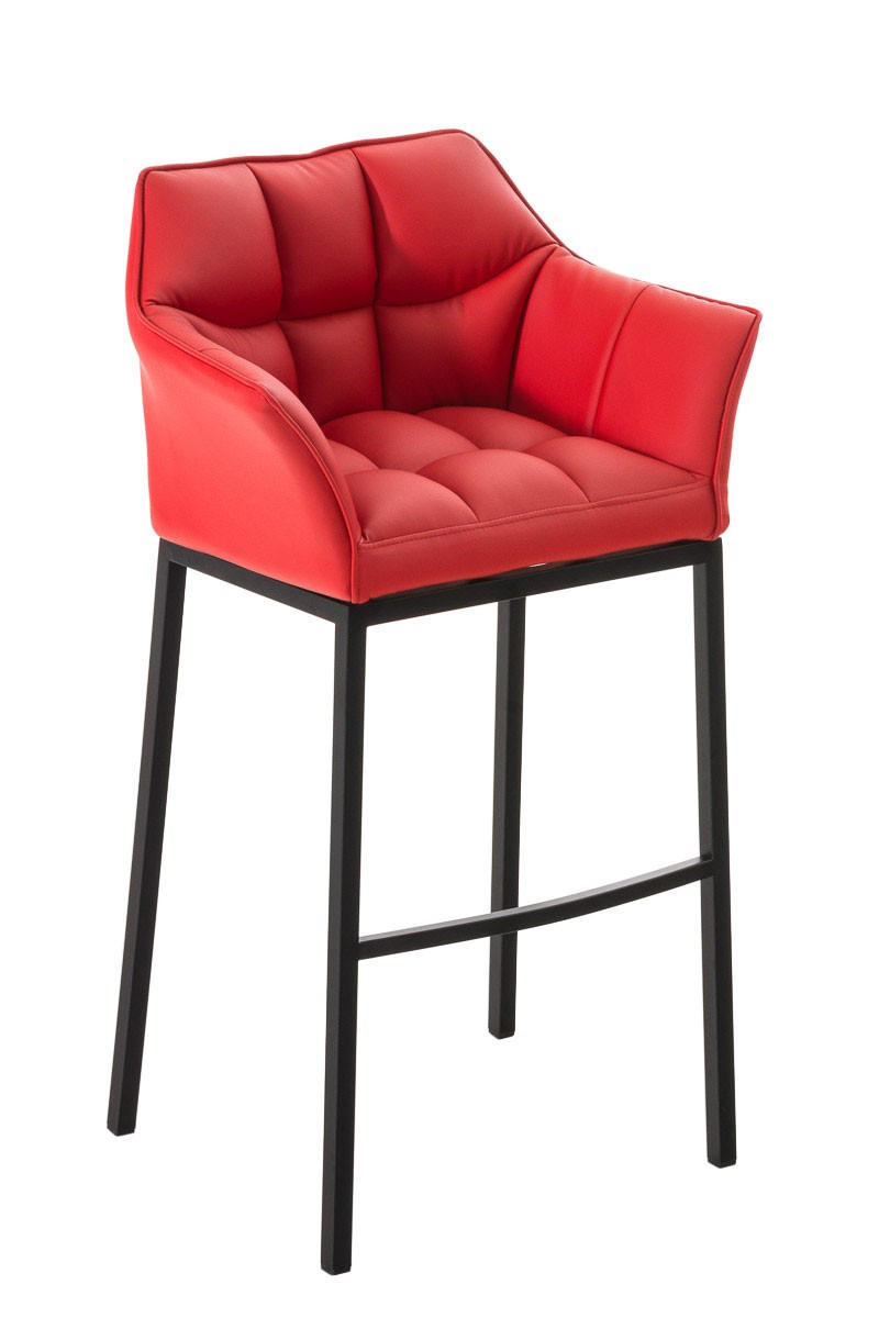 BARHOCKER Damaso Kunstleder 110x64x48 cm rot - Rot, Leder (64/110/48cm) - furnicato