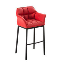 BARHOCKER Damaso Kunstleder 110x64x48 cm rot - Rot, Leder (64/110/48cm) - furnicato
