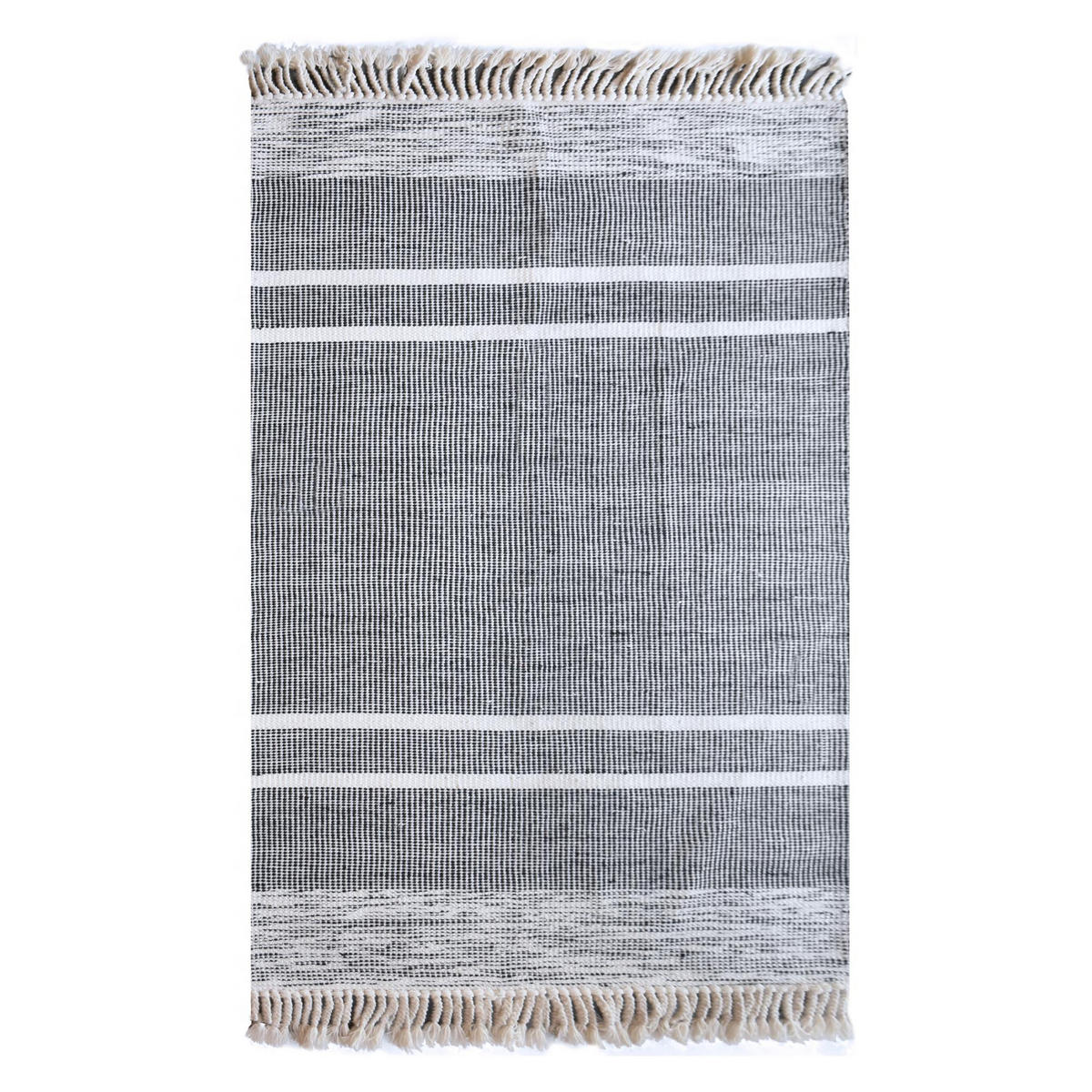TEPPICH Kolena schwarz/weiß 120 x 180 cm - Schwarz, Textil (180/120cm) - The Rug Republic