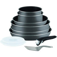 TOPF-UND PFANNEN-SET Ingenio L20496 Schwarz 10-Teilig - Schwarz, Keramik/Metall - Tefal