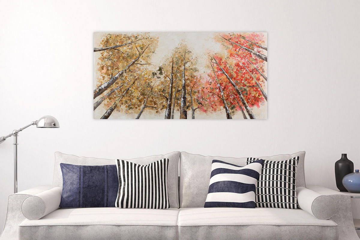 ÖLGEMÄLDE 140/70 cm - Gelb/Rot, Holz/Textil (140/70cm) - KUNSTLOFT