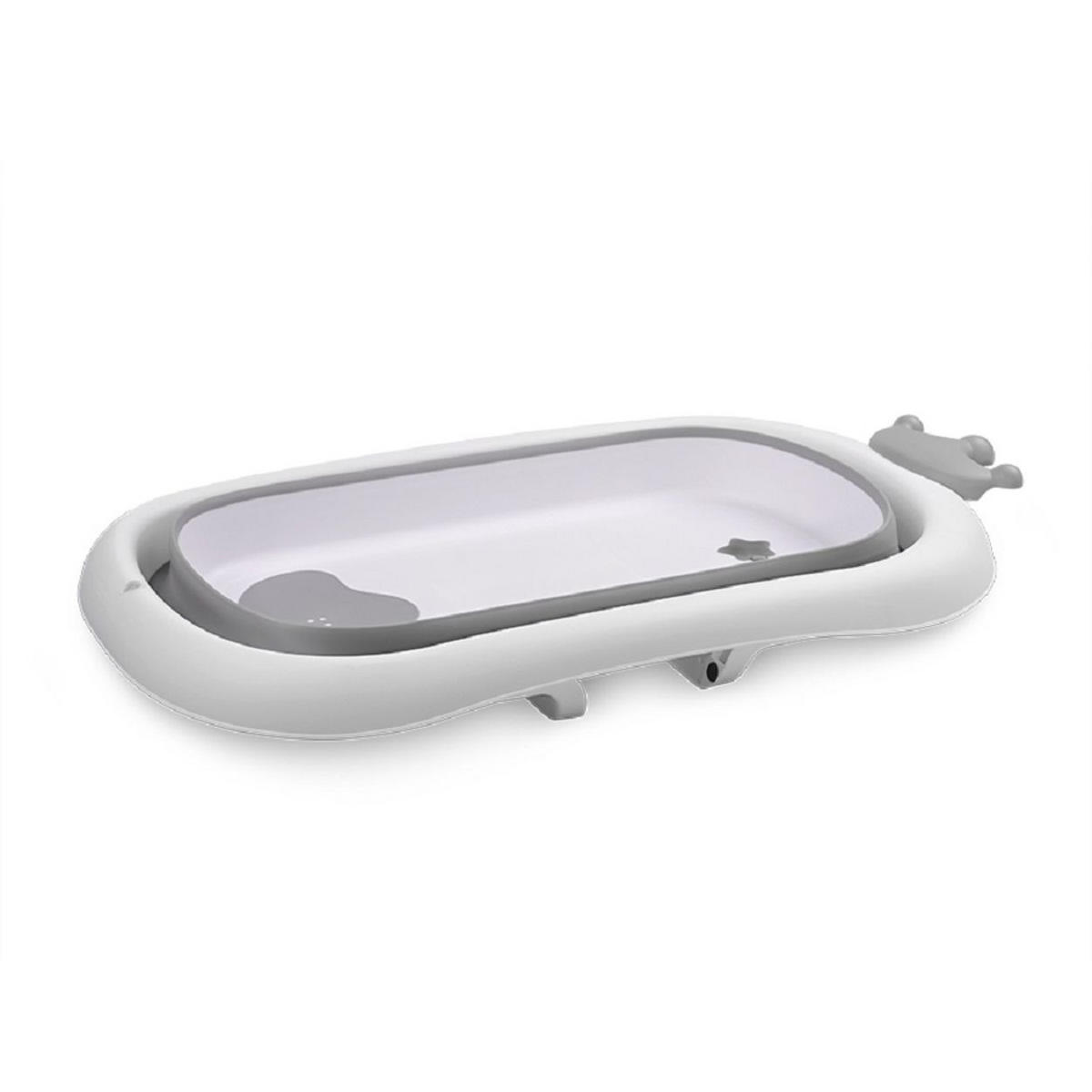 BABYBADEWANNE Royal 83 cm grau faltbar, Kanalabdeckung, stabile Beine - Grau, Kunststoff (50/83cm) - Lorelli