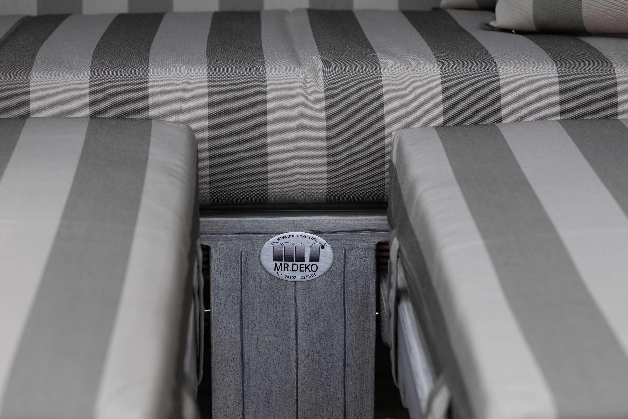 STRANDKORB Düne Koboo Grau Bullaugen - Braun/Grau, Metall (125/170/80cm) - Mr. Deko