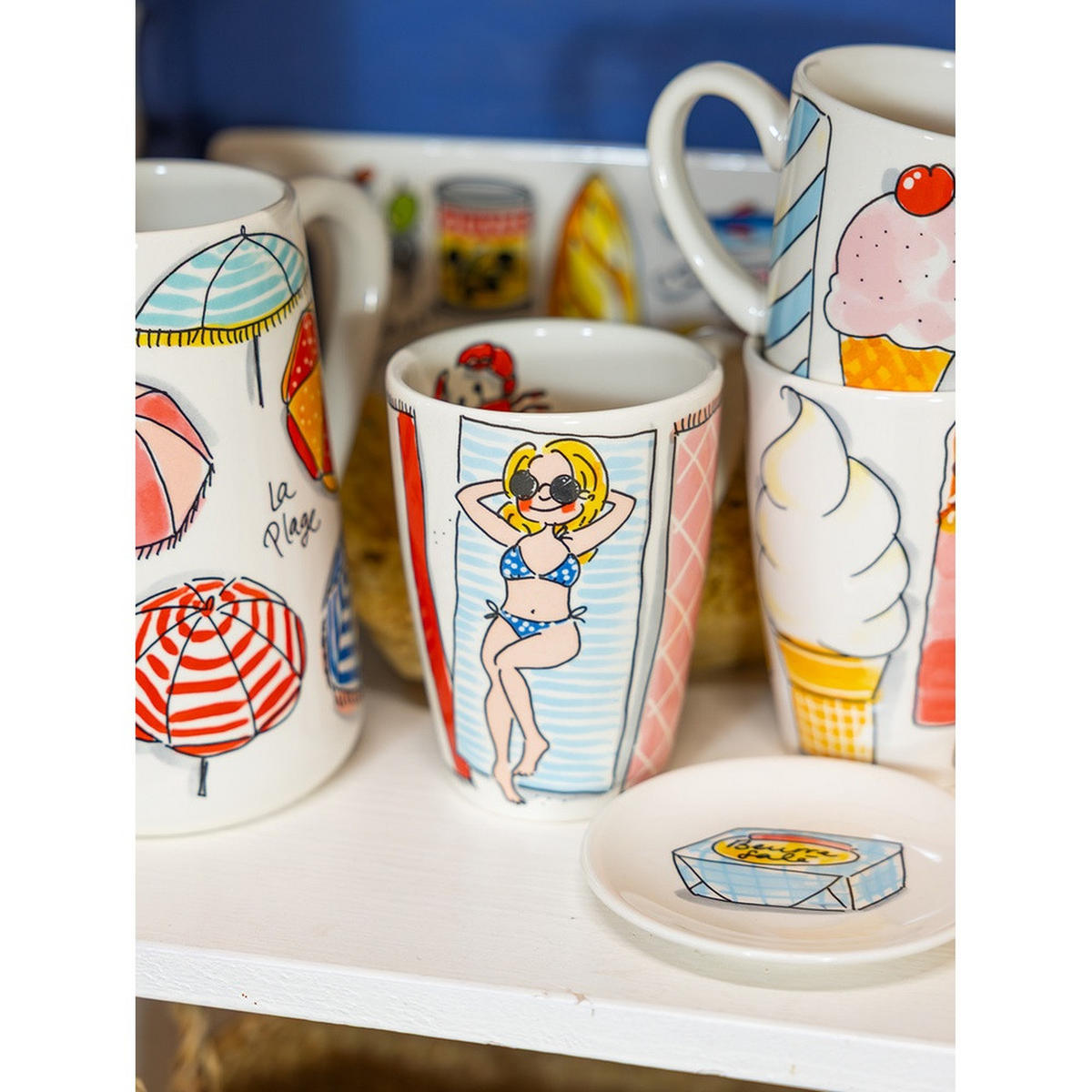 XL-BECHER Beach Babe in Bunt - 500 ml - Multicolor, Keramik (0.5L) - Blond Amsterdam
