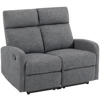 2-SITZER-SOFA DE-06320 individuell verstellbare Rückenlehnen (145°), Fußstütze Grau - Grau, Textil/Metall (114/98/91cm) - ComfortXL