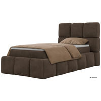 BOXBETT NIRA 90/200 - Braun Velvet - Topper Visco - H3 - Schwarz/Braun, Kunststoff/Textil (200/90cm) - MKS