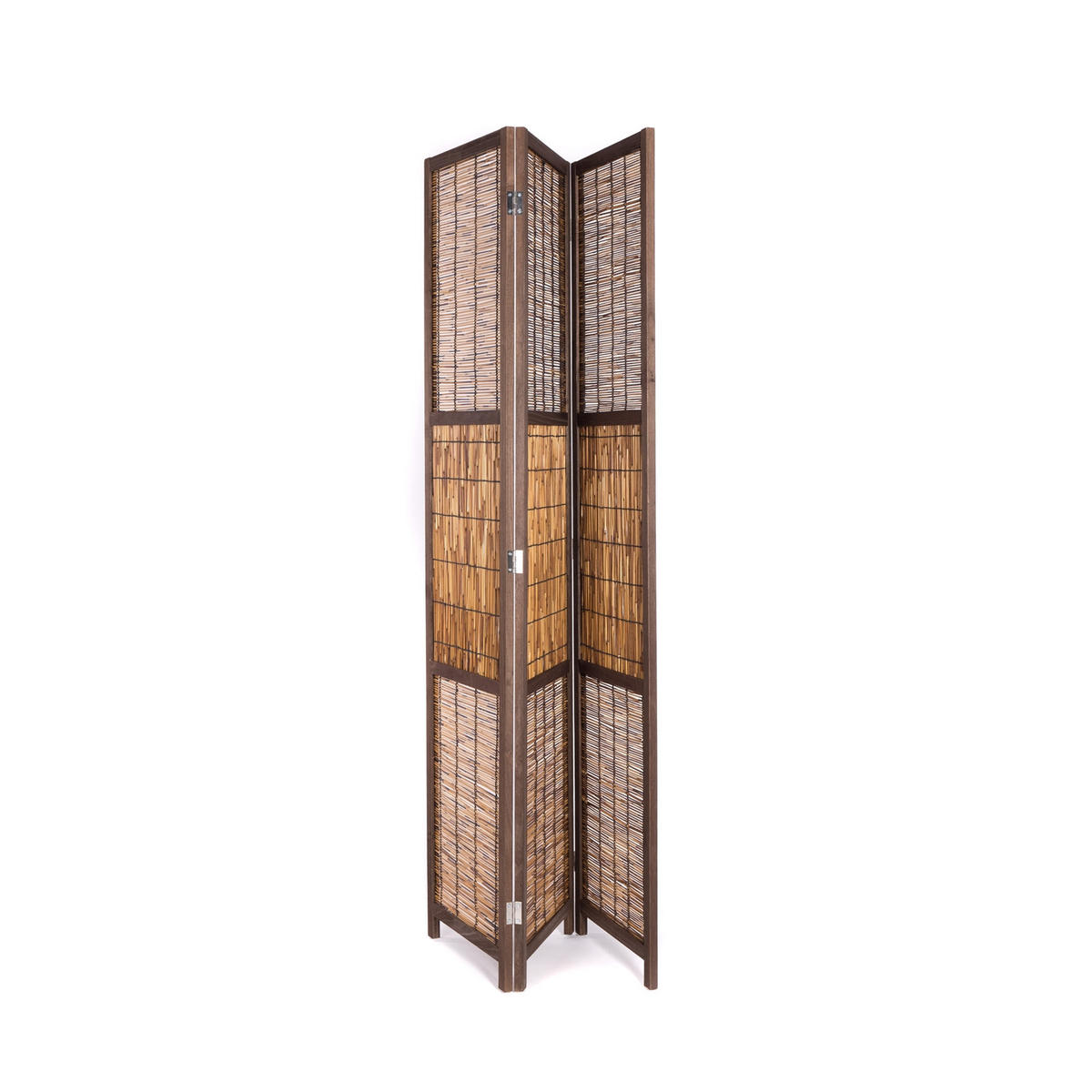 RAUMTEILER Cala 3-tlg. Schilfrohr - Naturfarben, Holz (120/170/2cm) - CREEDWOOD