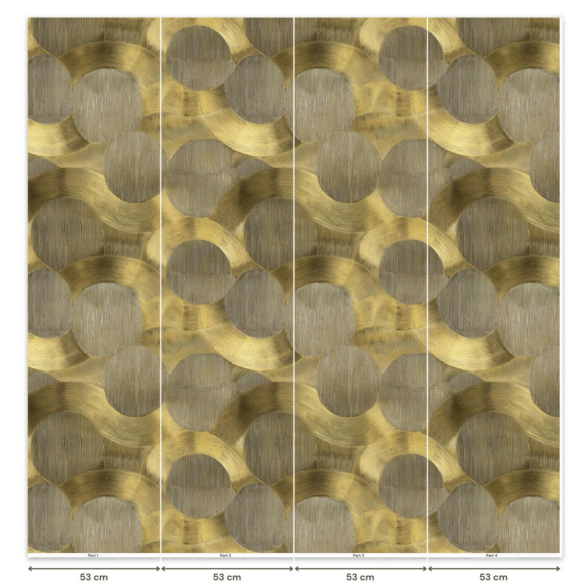 TAPETE - Modern - Geometrisch - Gold - 200x200 cm - Goldfarben, Papier (200/200cm) - OnlyWow