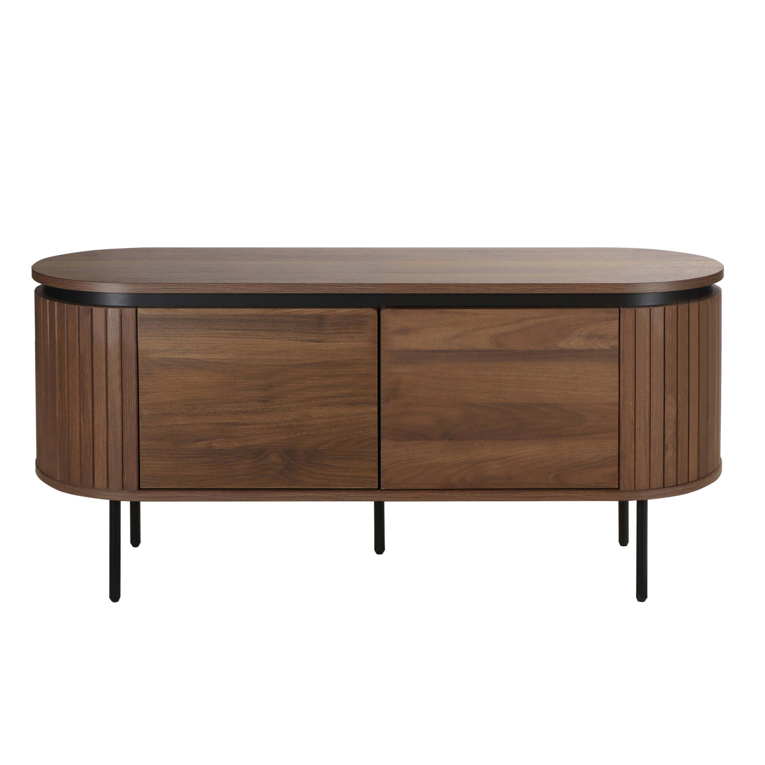 TV-SCHRANK, dunkles Holzeffekt - Braun, Holz (40/55/120cm) - Oviala