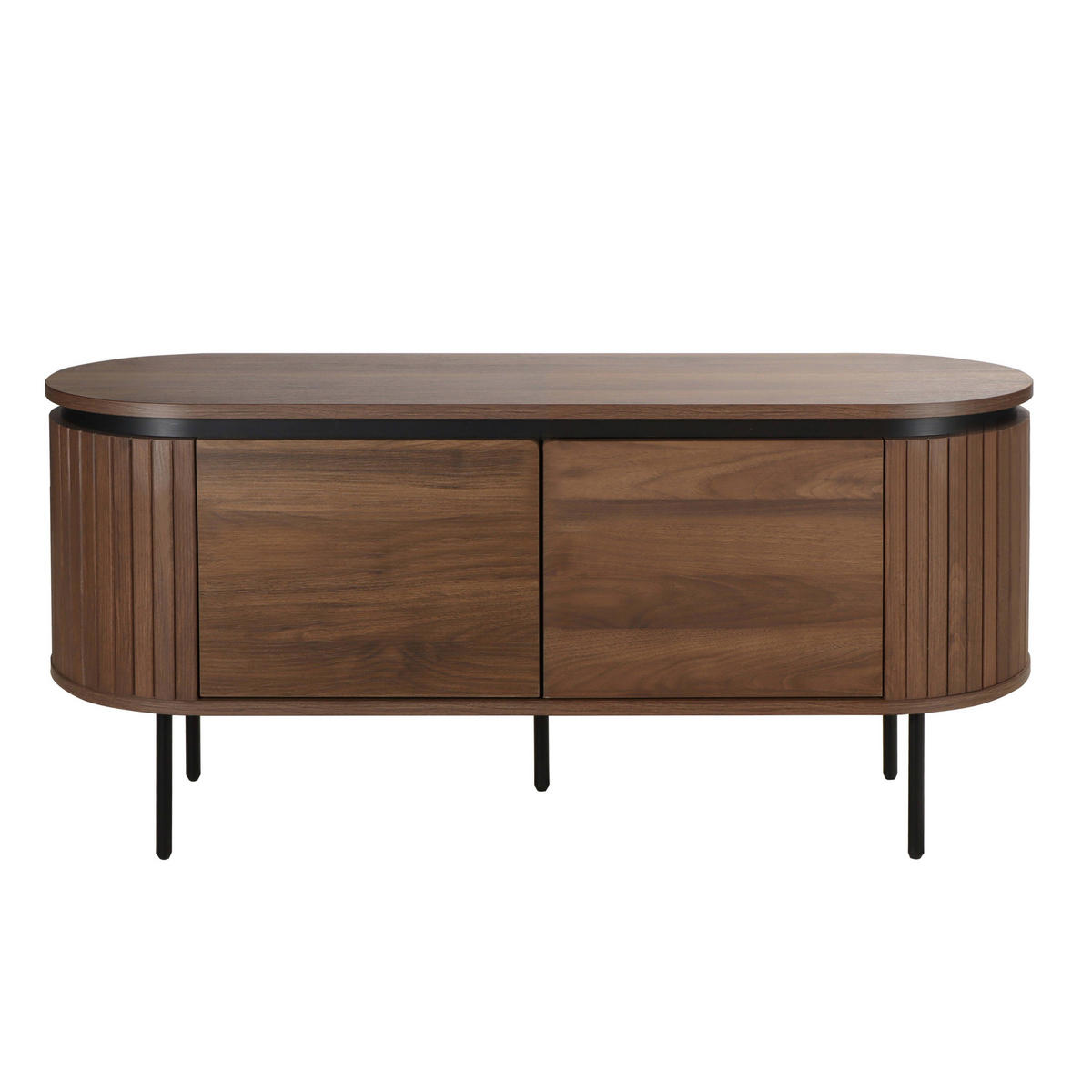TV-SCHRANK, dunkles Holzeffekt - Braun, Holz (40/55/120cm) - Oviala