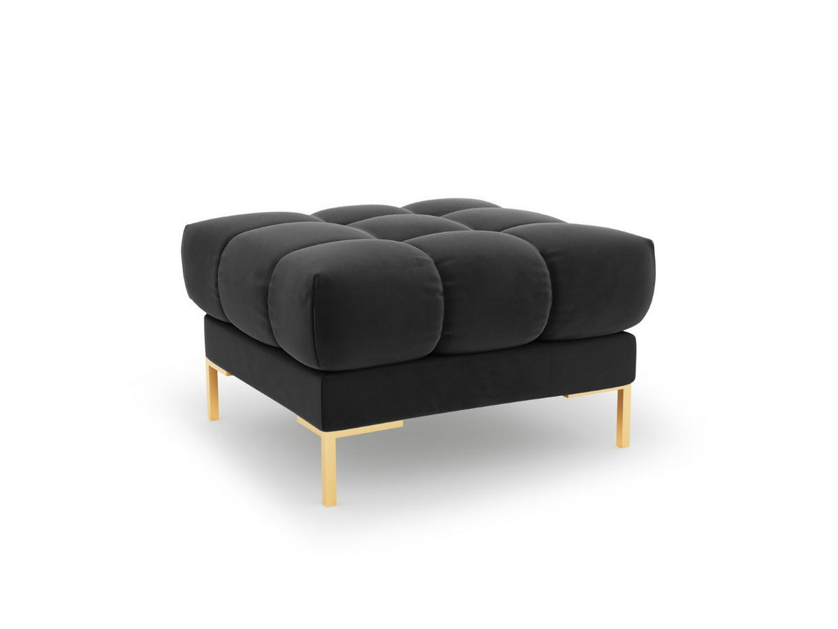 POUF Mamaia aus Samt dunkelgrau - Dunkelgrau, Textil (60/41/60cm) - Micadoni