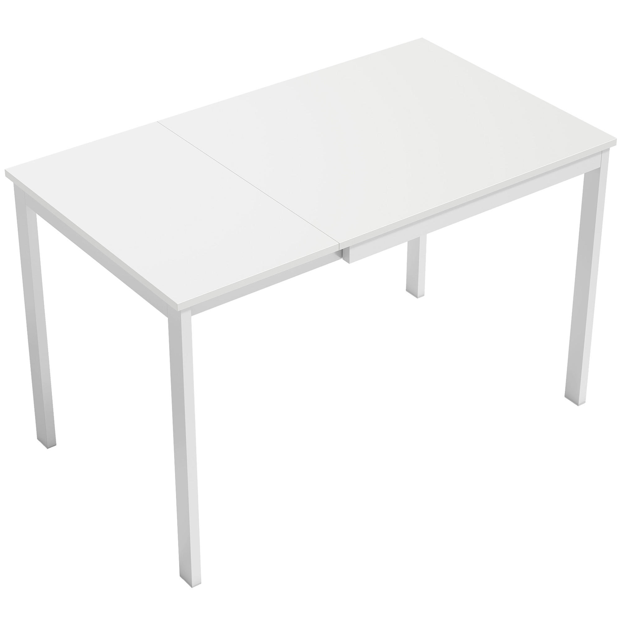 Homcom Ausziehbarer-Esstisch Weiß 70x74x120 cm