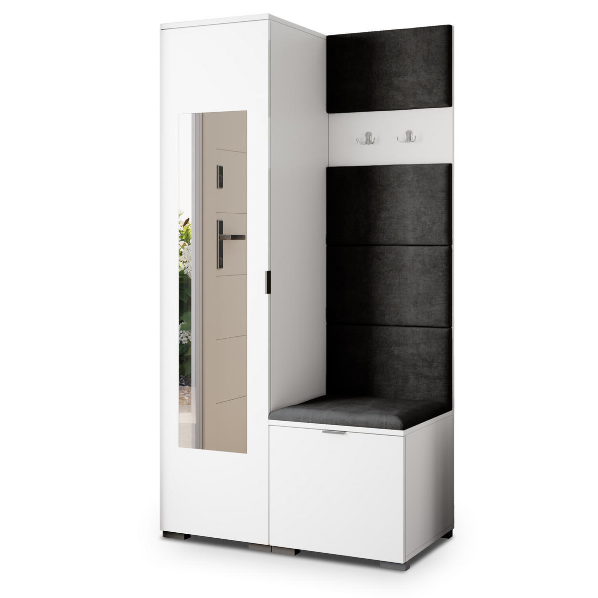 GARDEROBENSCHRANK VIRA 95/181/51 cm Modern Weiß - Weiß, Holzwerkstoff (95/181/51cm) - MASSENO