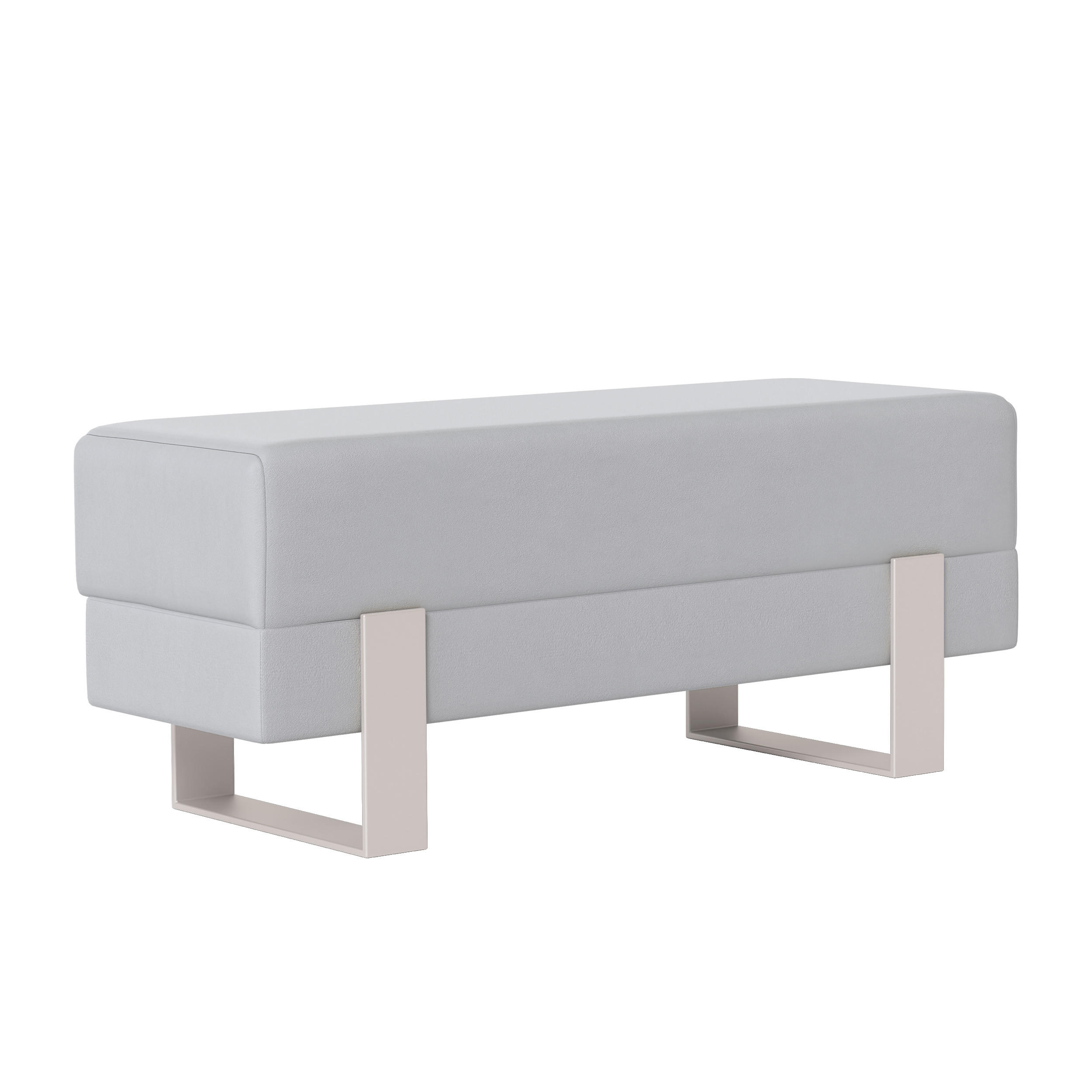 POLSTERBANK RIVA 80 cm Kaschmir / Grau ,Metallgestell - Grau, Metall (80/47/35cm) - Idohome