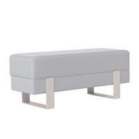 POLSTERBANK RIVA 80 cm Kaschmir / Grau ,Metallgestell - Grau, Metall (80/47/35cm) - Idohome