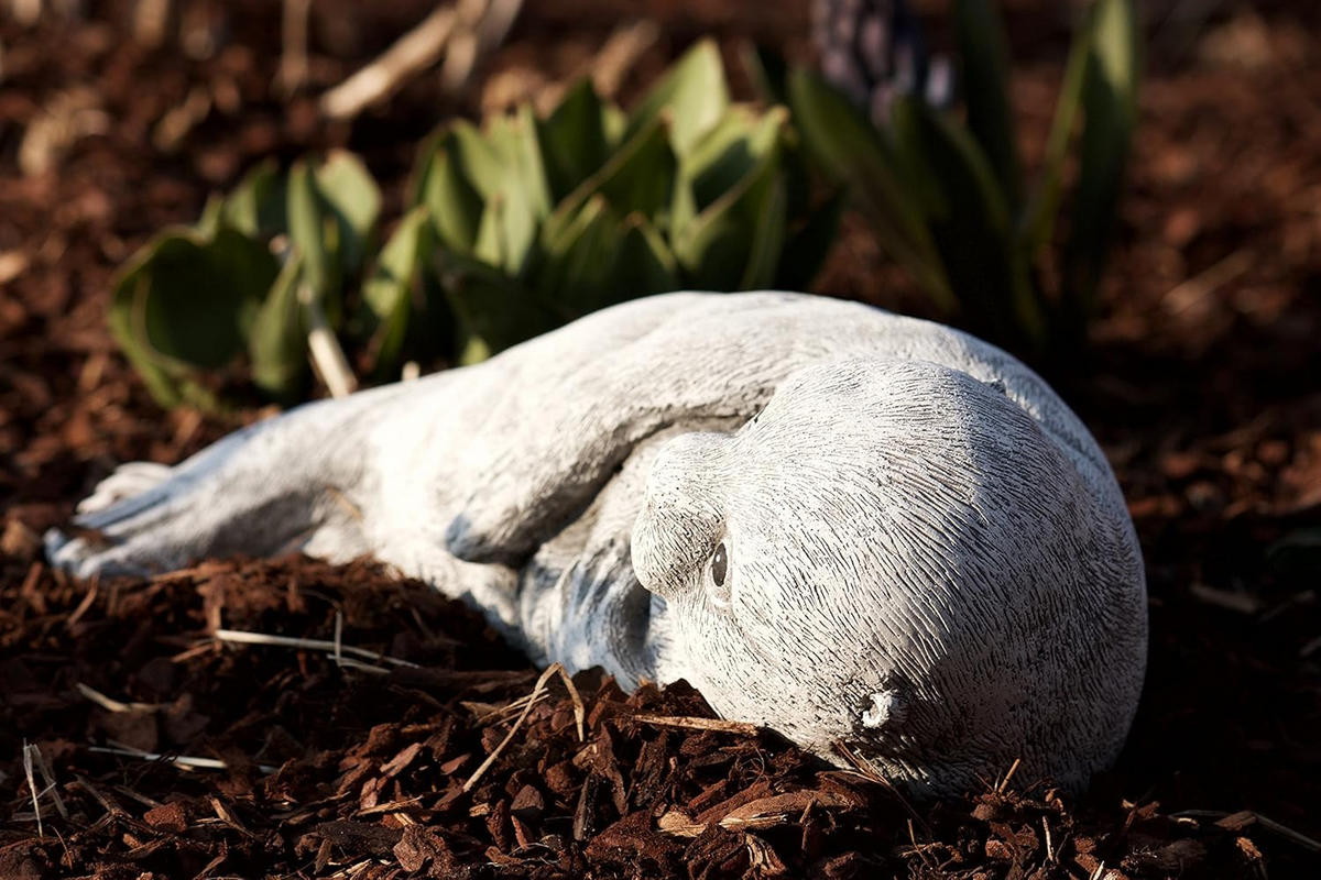 STEINFIGUR Robbe Seehund, Frostfest, massiver Steinguss - Grau, Stein (32/11/16cm) - stoneandstyle