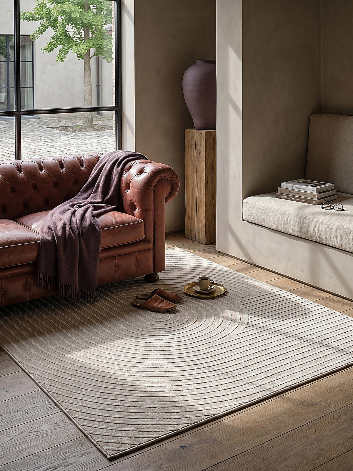 KURZFLORTEPPICH Geometrisch ERESMA Polyester Beige 160 x 230 cm - Beige, Textil (160/230cm) - KADIMA DESIGN