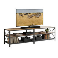 TV-LOWBOARD - Braun, Holzwerkstoff/Kunststoff (180/52/39cm) - Relaxdays