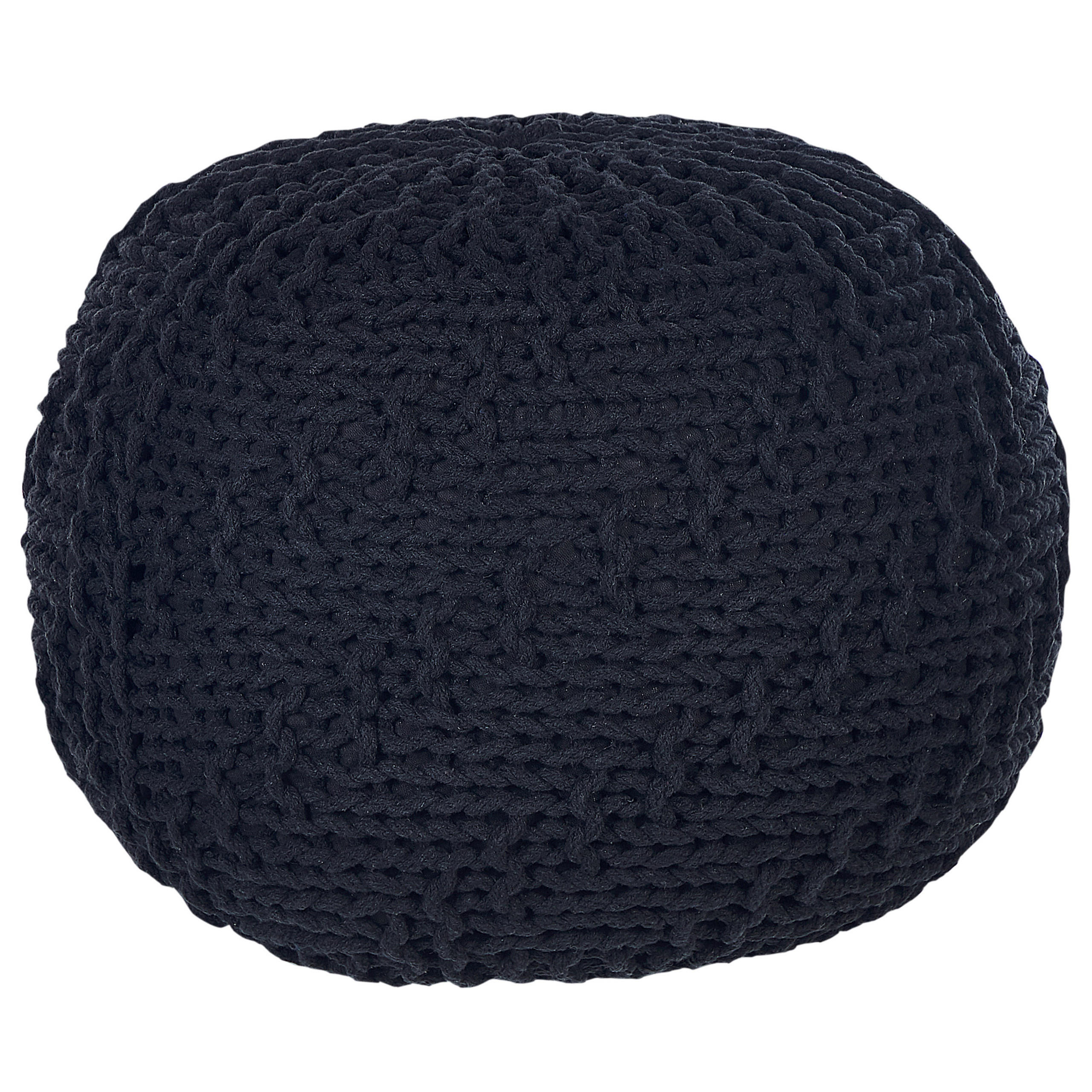 POUF Priene 50/50/35 cm - Schwarz, Naturmaterialen/Textil (50/35/50cm) - Beliani