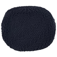 POUF Priene 50/50/35 cm - Schwarz, Naturmaterialen/Textil (50/35/50cm) - Beliani