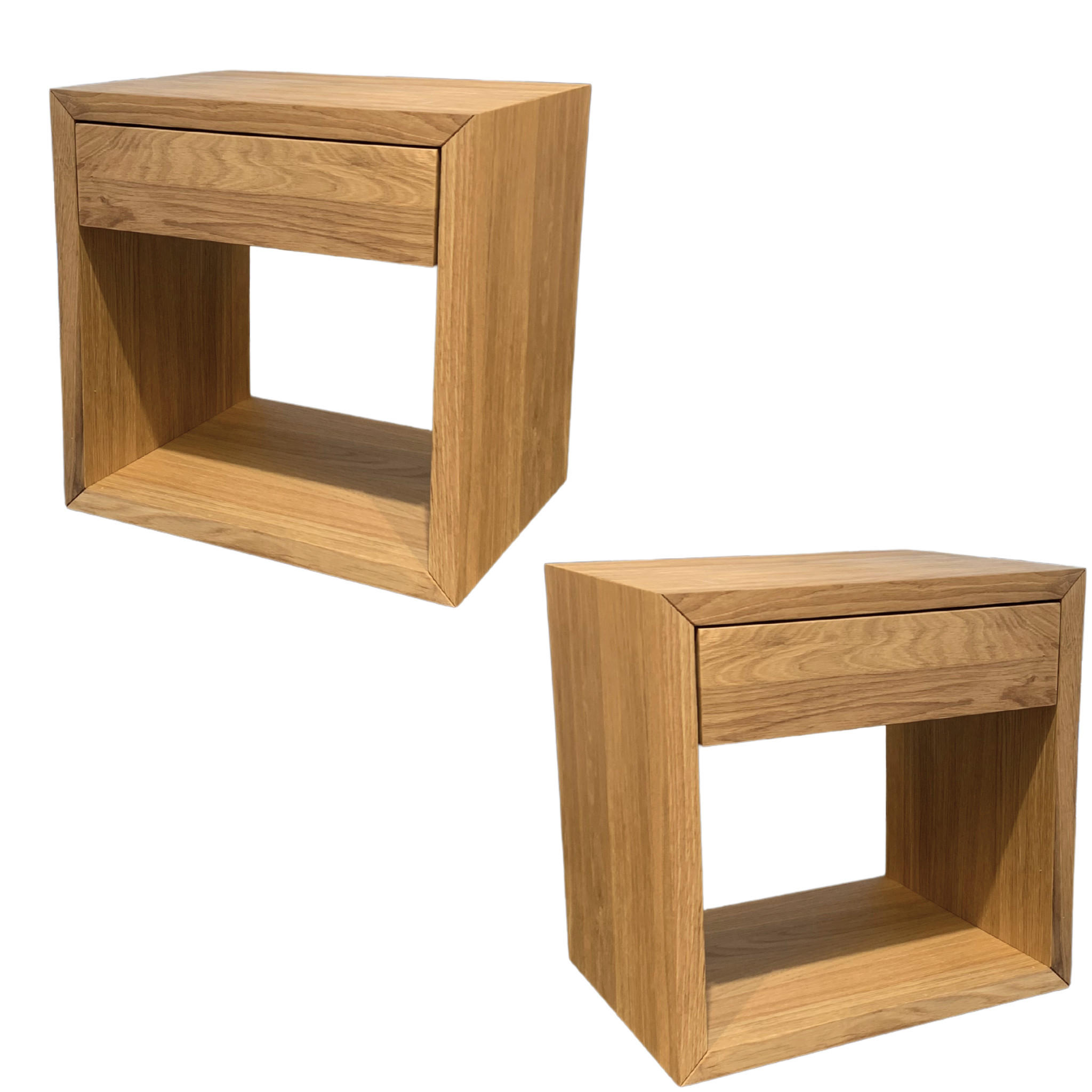 NACHTTISCH Hugo 2er Set, Eiche, 30/39/39 cm - Beige, Holz (39/39/30cm) - WOODEK