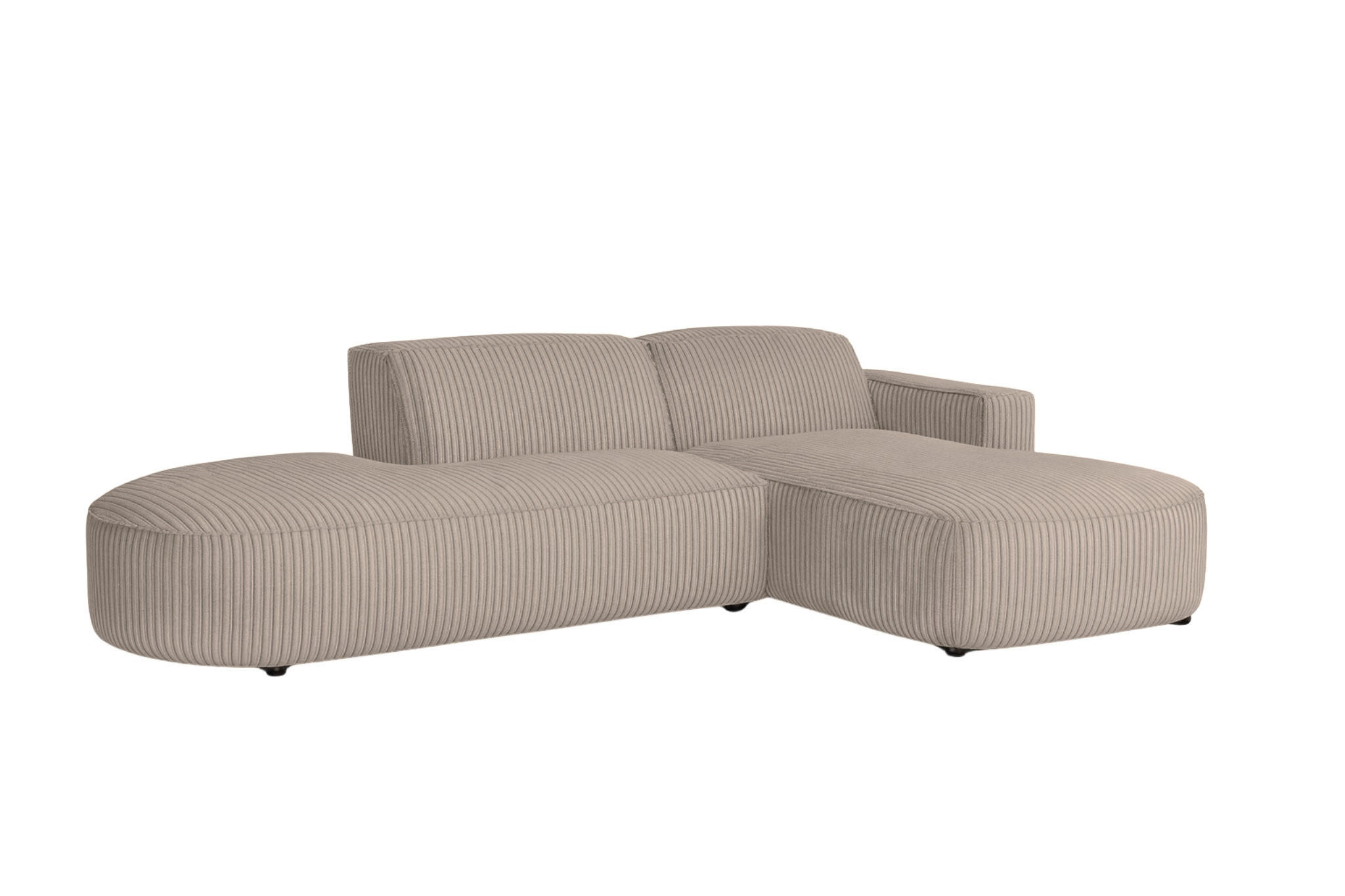ECKSOFA Cursal Atelier, Stoff Poso, Dunkelbeige, Rechts - Beige, Holz (269/166cm) - Kaiser Möbel