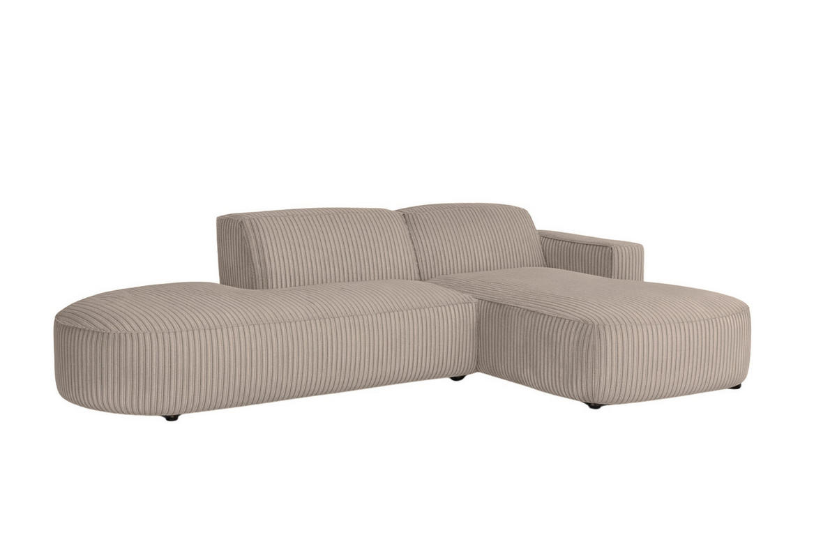 ECKSOFA Cursal Atelier, Stoff Poso, Dunkelbeige, Rechts - Beige, Holz (269/166cm) - Kaiser Möbel
