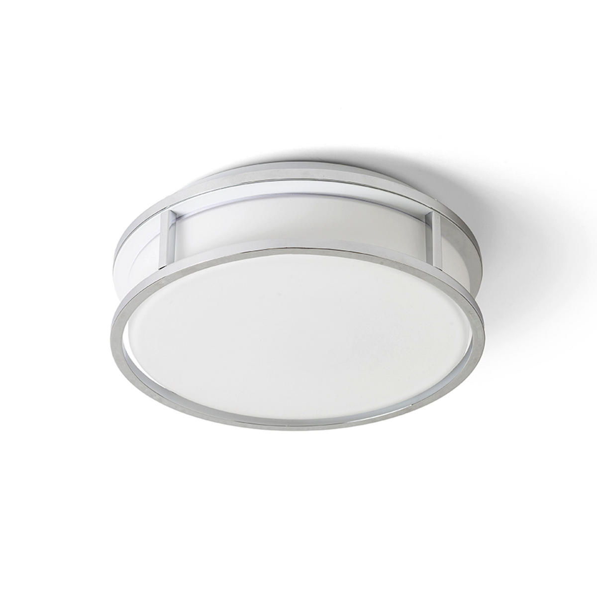 DECKENLEUCHTE GRANDE LED 25 Opalglas 12 W IP44 - Chromfarben, Glas (25/25/82cm) - Rendl