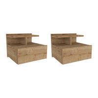 NACHTTISCH - 39.4cm x 35cm - Holzspan - naturfarben hell - AZELNO - Naturfarben, Holz (39.4/32/35cm) - Vente-Unique