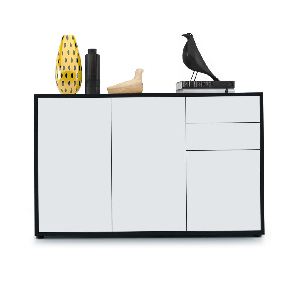 KOMMODE Ben Front in Weiß matt - Weiß, Holzwerkstoff (117/74/36cm) - Vladon