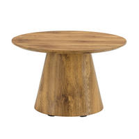KLUBSKA miza iz MDF, premer 60 cm v naravnem videzu lesa - naravne barve, leseni material (60/60/35cm) - BEAOK