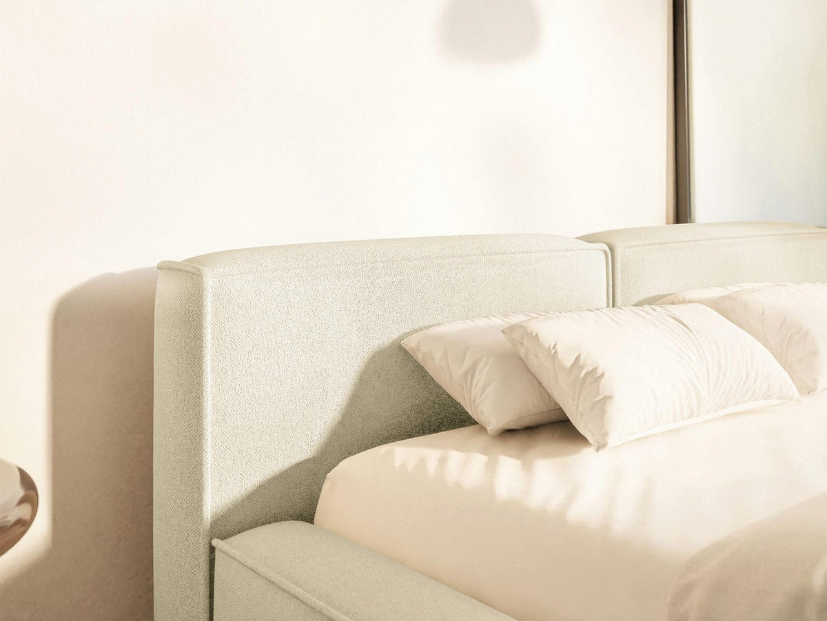 POLSTERBETT Tilves Slim Creme 140x200 cm - Creme/Schwarz, Kunststoff/Textil (140/200cm) - Selsey