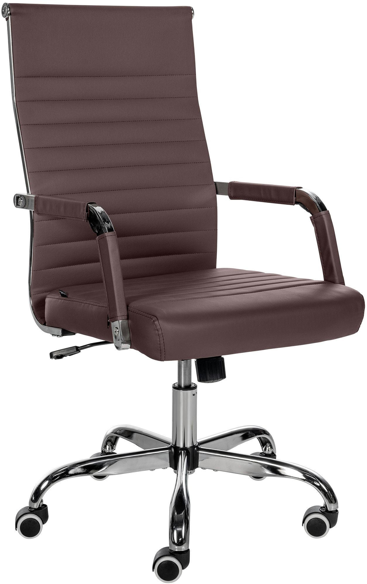 DREHSTUHL Lederlook braun - Braun, Textil/Metall (51/98/63cm) - CLP