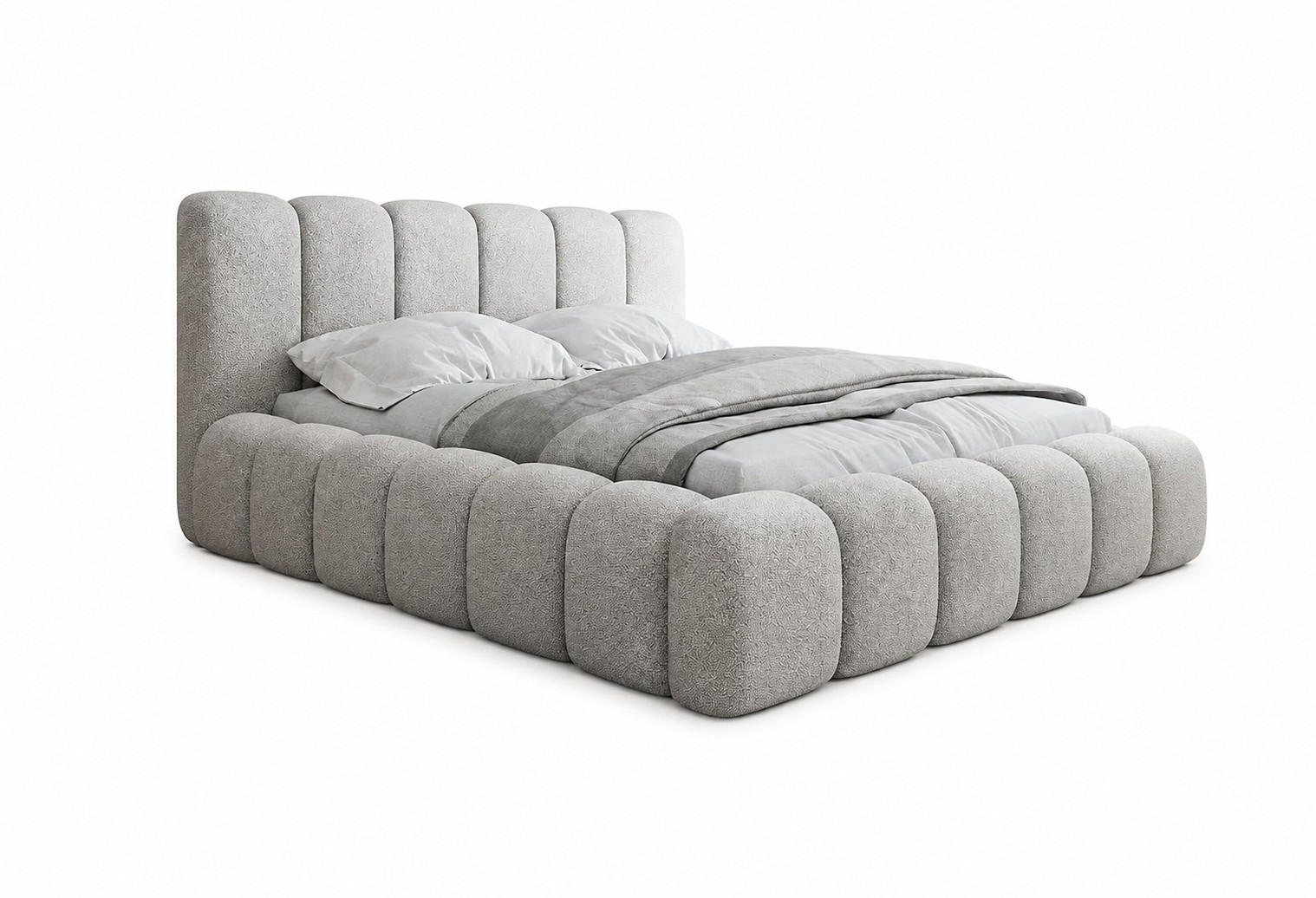Meblini Bett Hellgrau 160x200 cm