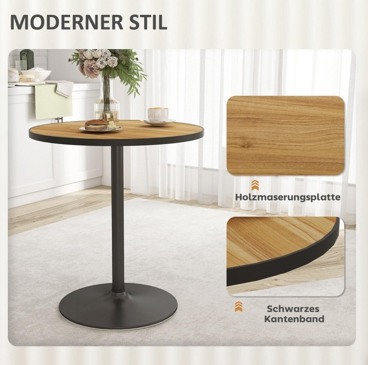 ESSTISCH 70/76 cm Eiche aus Holz - Eichefarben, Holz (70/70/76cm) - OKMYHOME