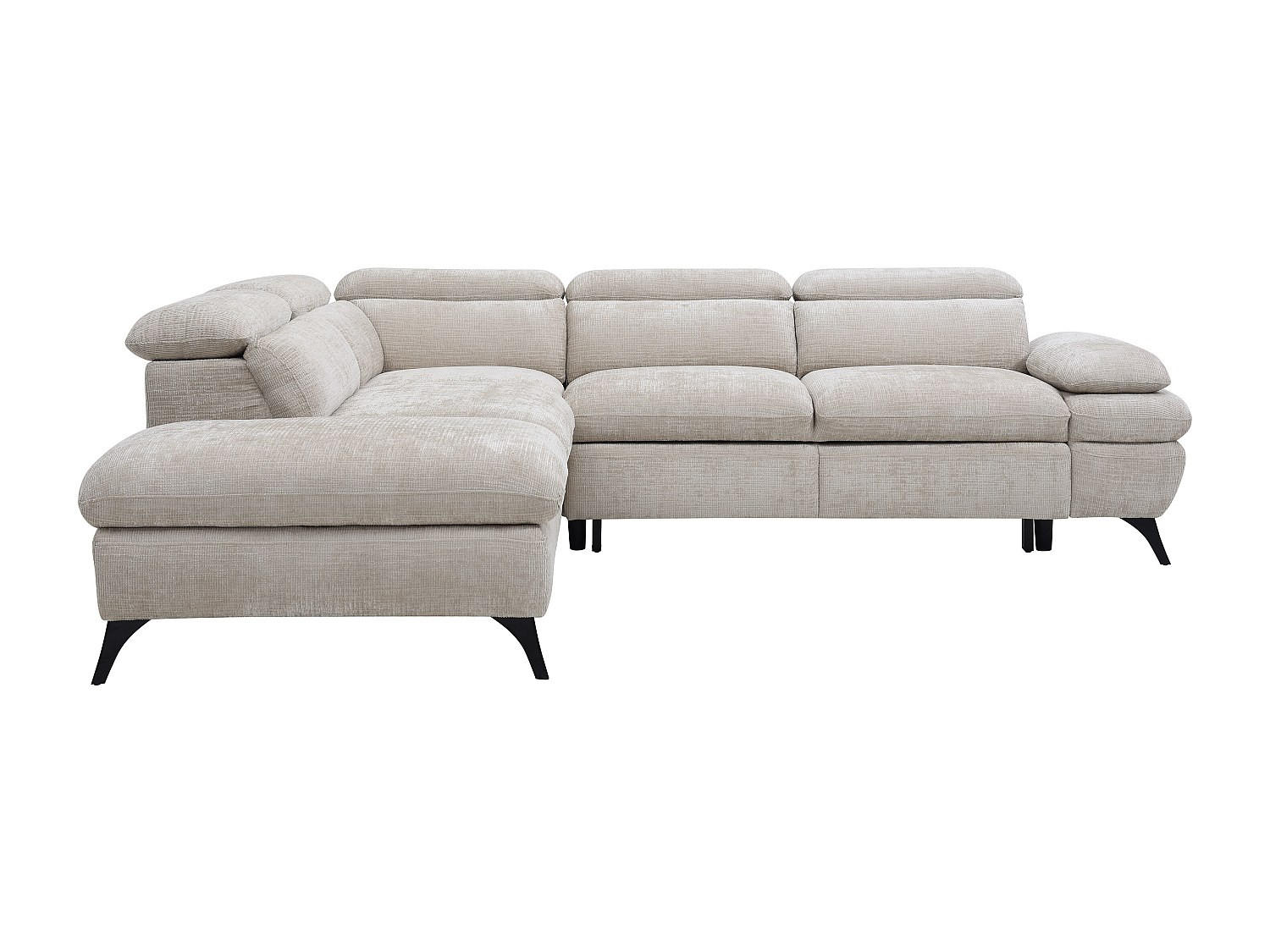 SCHLAFSOFA - 5 Personen - Stoff - Beige - - Beige, Textil (280/79/233cm) - Vente-Unique