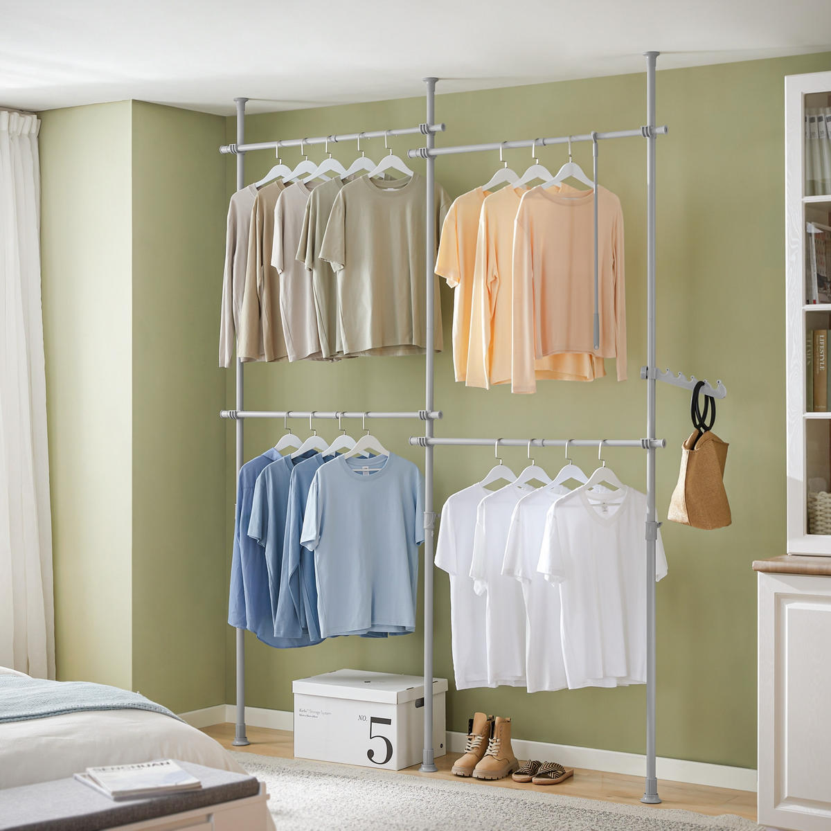TELESKOP GARDEROBEN SYSTEM Grau - Grau, Kunststoff (226/285/3cm) - SoBuy