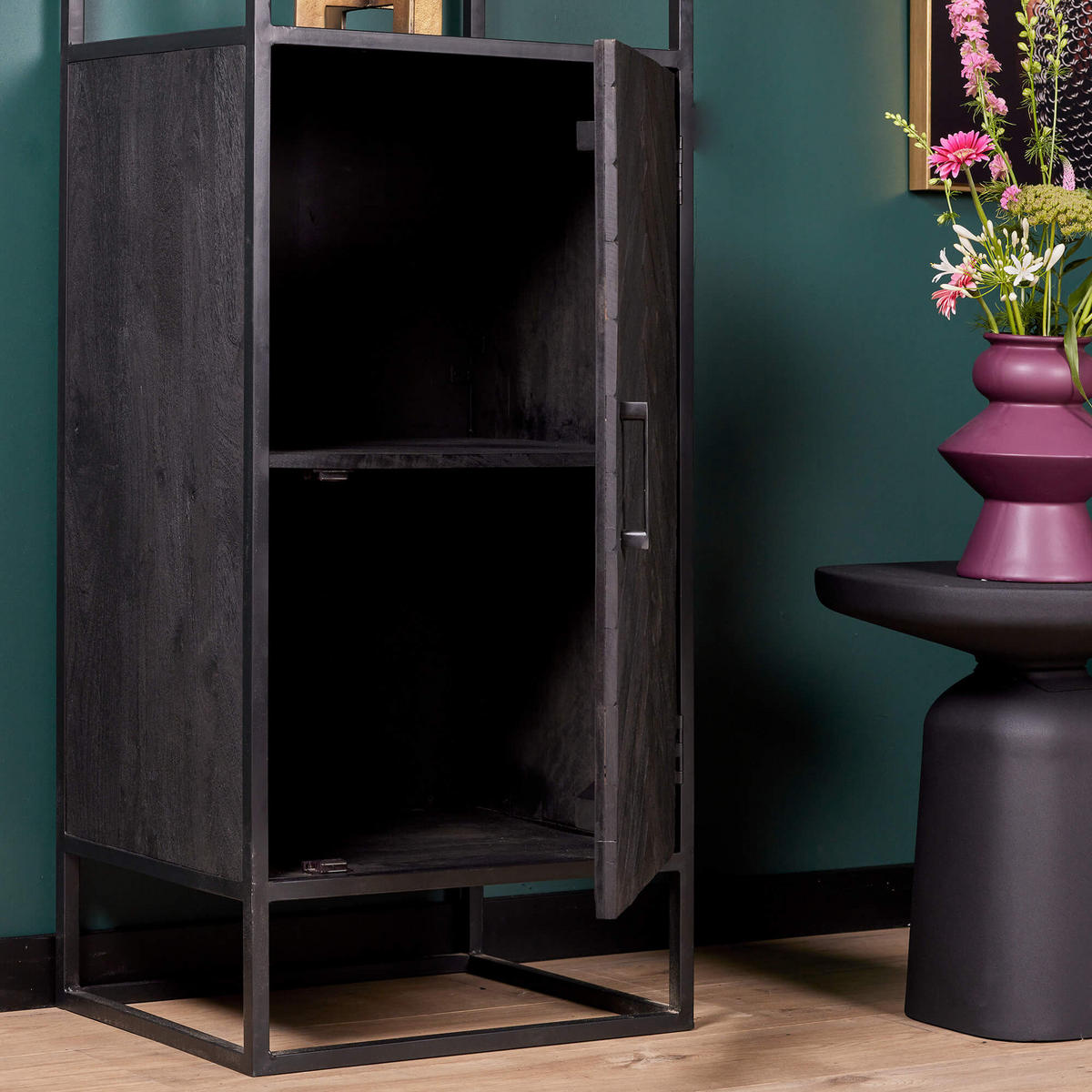 BÜCHERREGAL New York Schwarz 45/55/200 cm - Schwarz, Holz (55/200/45cm) - Starfurn