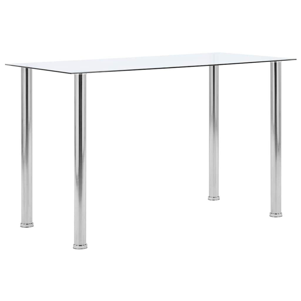 ESSTISCH Transparent 120/60/75 Cm Hartglas - Transparent, Metall (120/60/75cm) - vidaXL