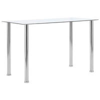 ESSTISCH Transparent 120/60/75 Cm Hartglas - Transparent, Metall (120/60/75cm) - vidaXL