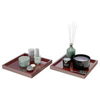 DEKOSCHALE Maya Bordeaux Hochglanz 2er Set - Bordeaux, Holzwerkstoff (1.8cm) - Vladon