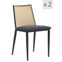 STUHL 2er-Set Kunstleder Schwarz - Schwarz, Textil (49/81/50cm) - Nordlys