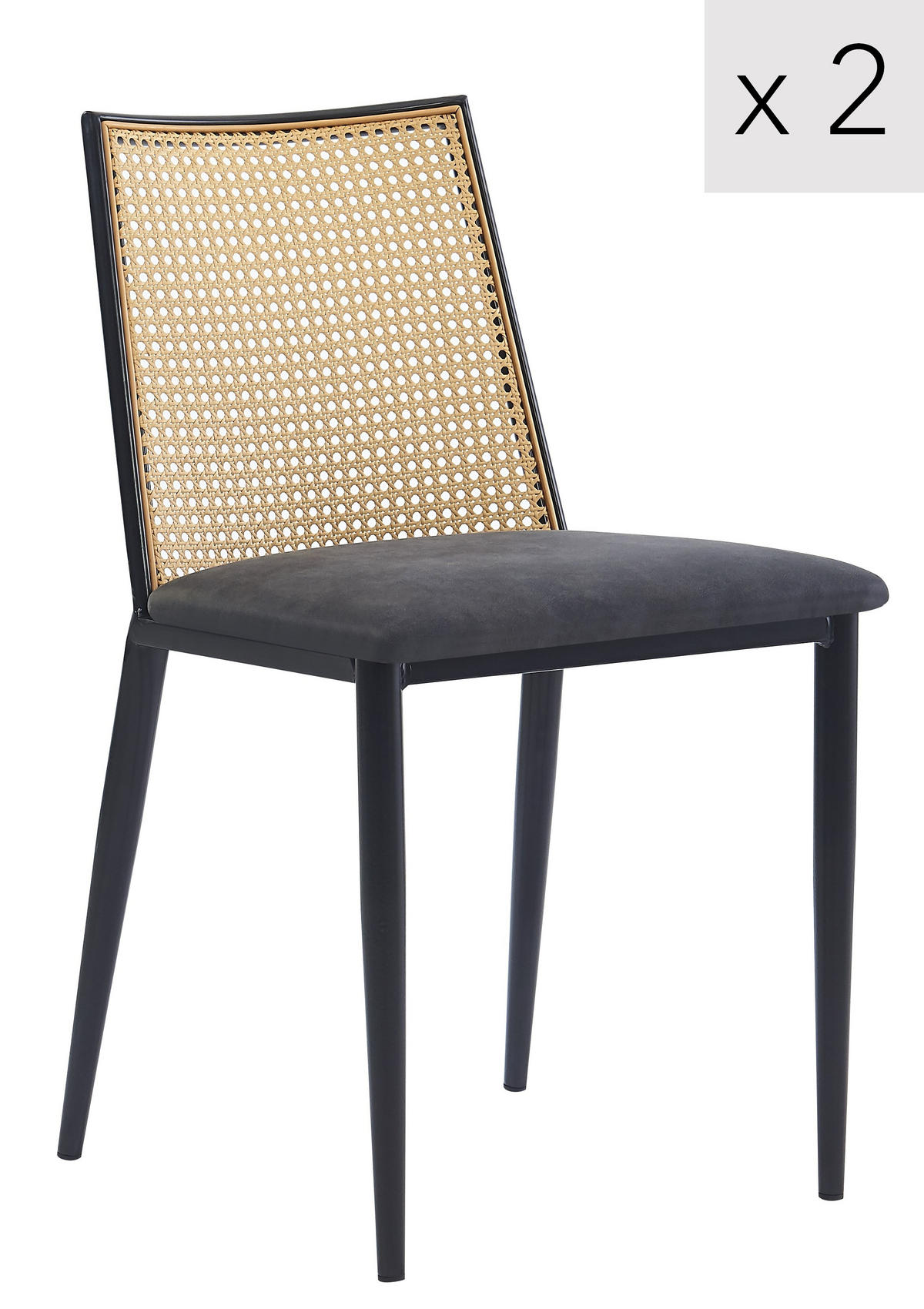 STUHL 2er-Set Kunstleder Schwarz - Schwarz, Textil (49/81/50cm) - Nordlys