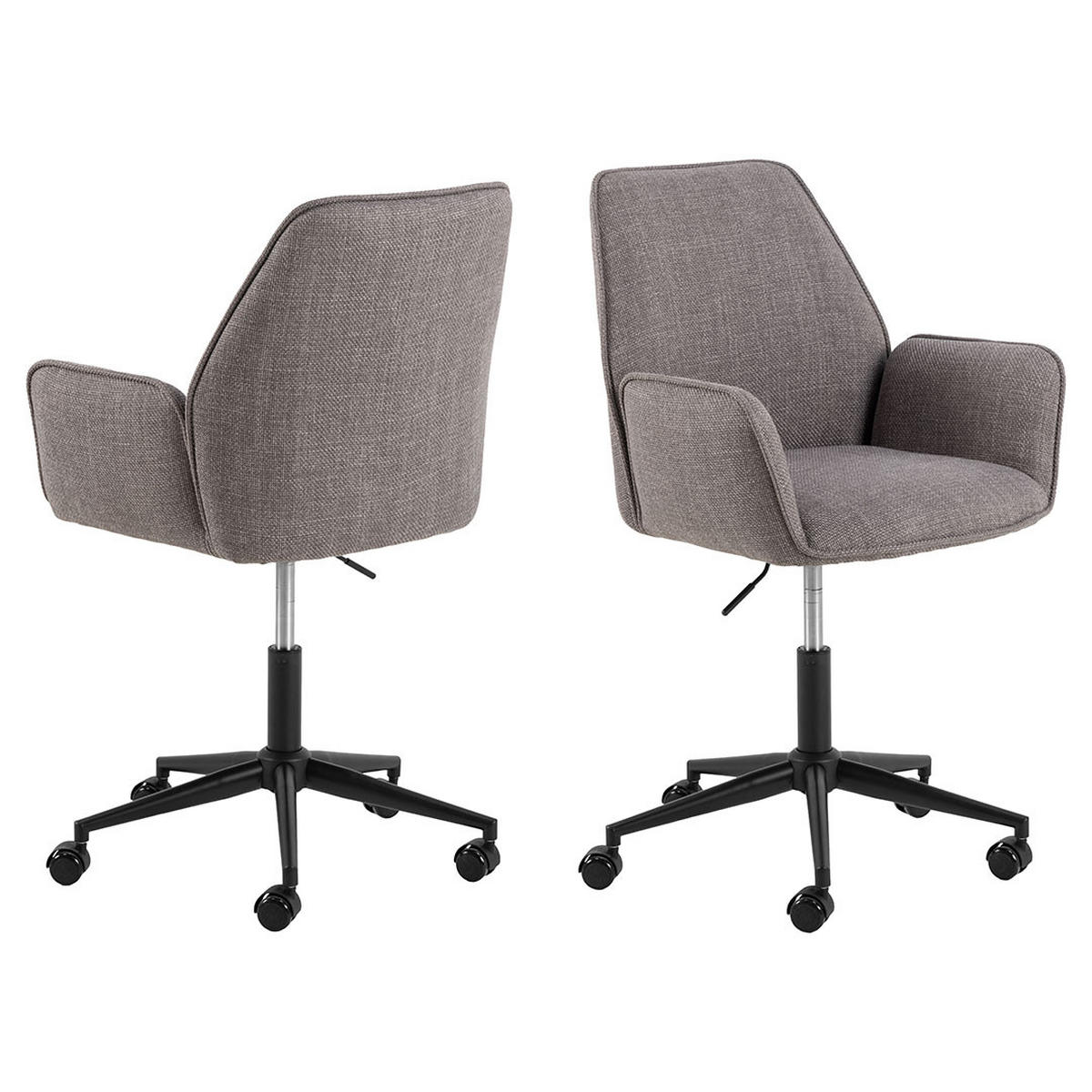 BÜROSTUHL, Glenda, Hellgraubraun, Stoff, 60 x 62 x 99 cm - Grau, Textil/Metall (60/99/62cm) - ebuy24