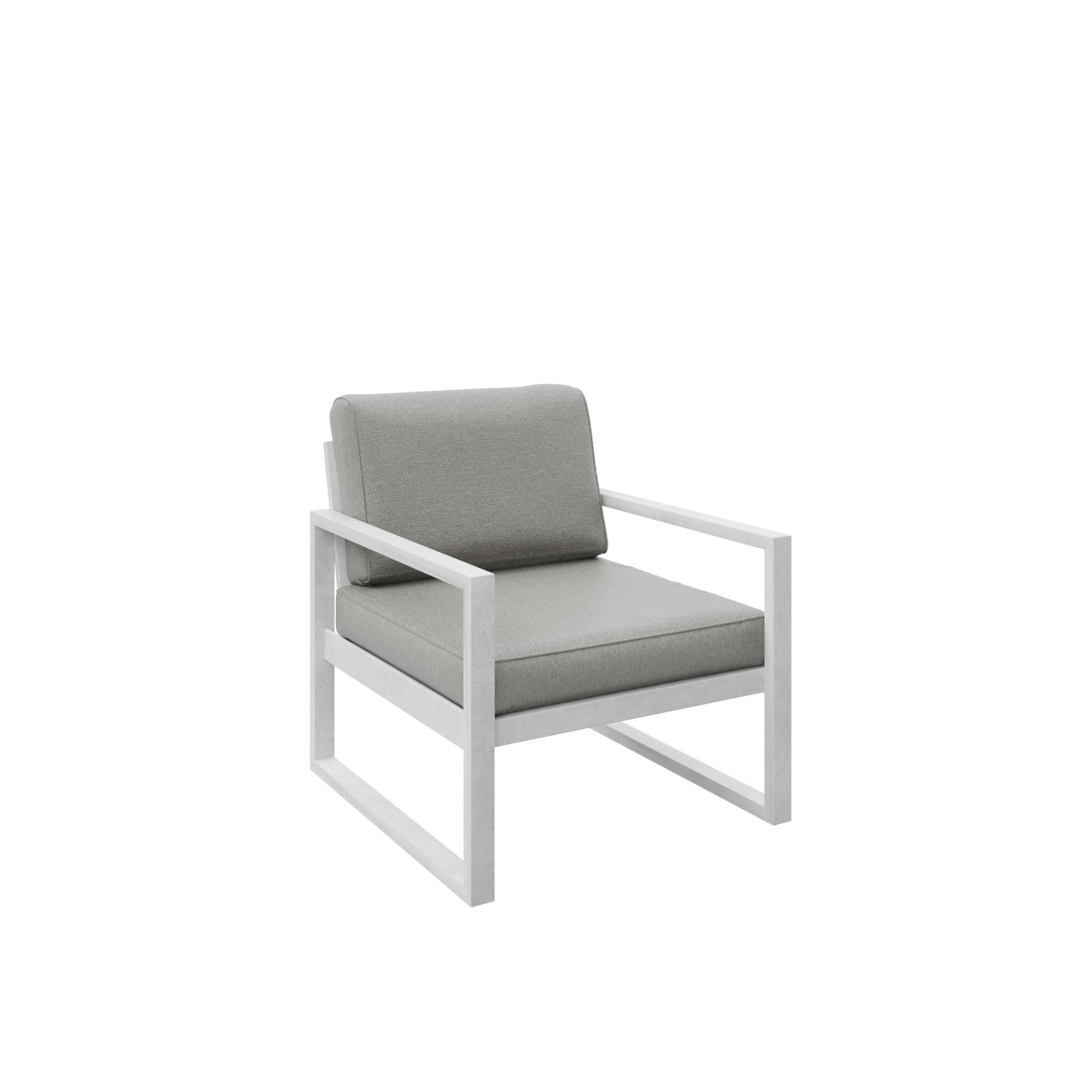 GARTENSESSEL Madera 76x80 cm, weiß, beige - Beige/Weiß, Kunststoff/Metall (76/86/80cm) - Margaret Hadas24