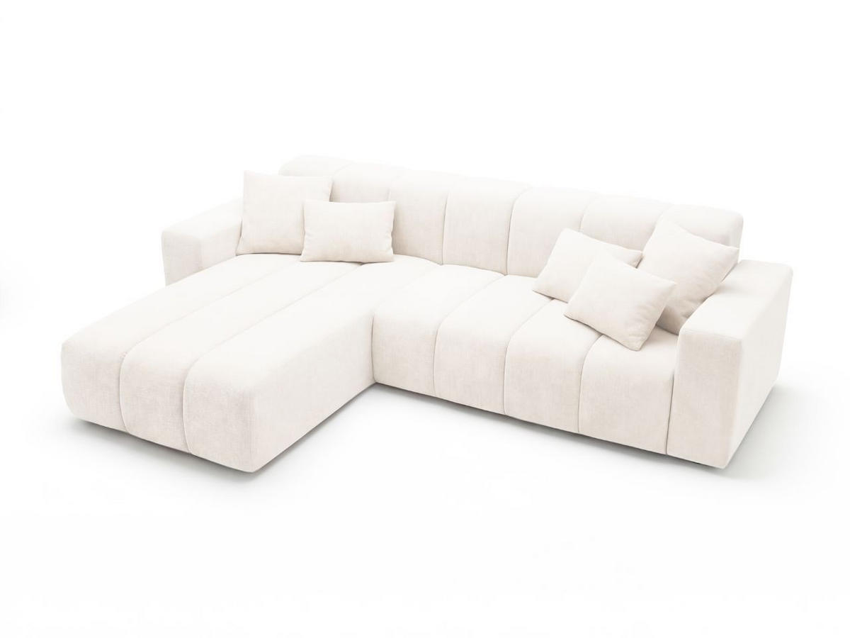 ECKSOFA Nork Creme Links - Creme, Holz/Textil (180/265cm) - Graingold
