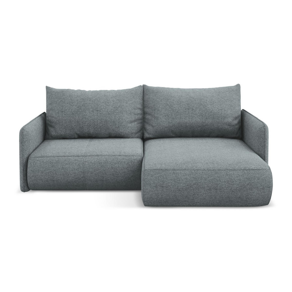 ECKSOFA mit Schlaffunktion Chenille Stoff Blau - Blau/Blaugrau, Kunststoff/Textil (207/148cm) - LaMiaSofa